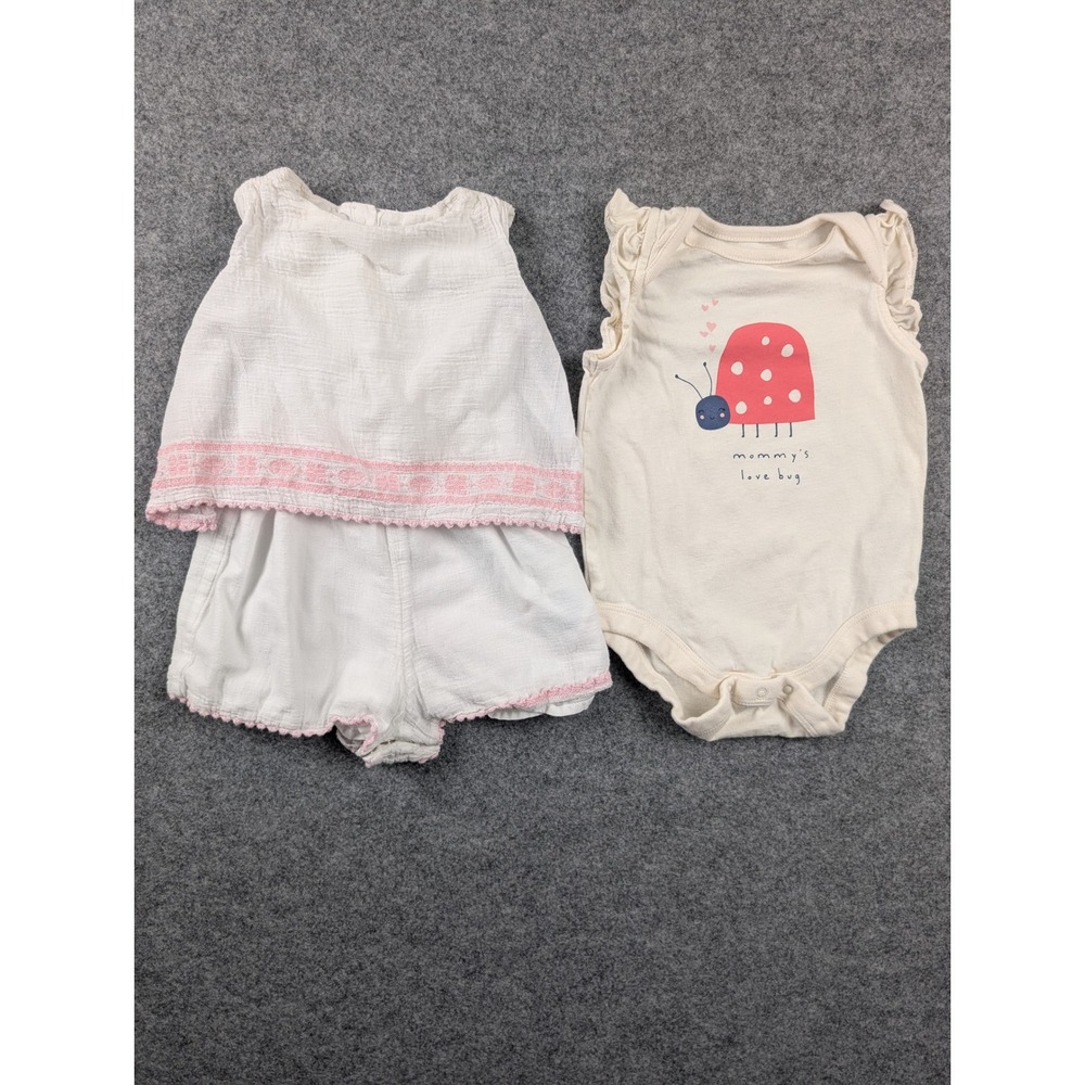 Ralph Lauren & Baby Gap Infant Girl Romper Bodysuit Bundle 3-6 Months White Pink